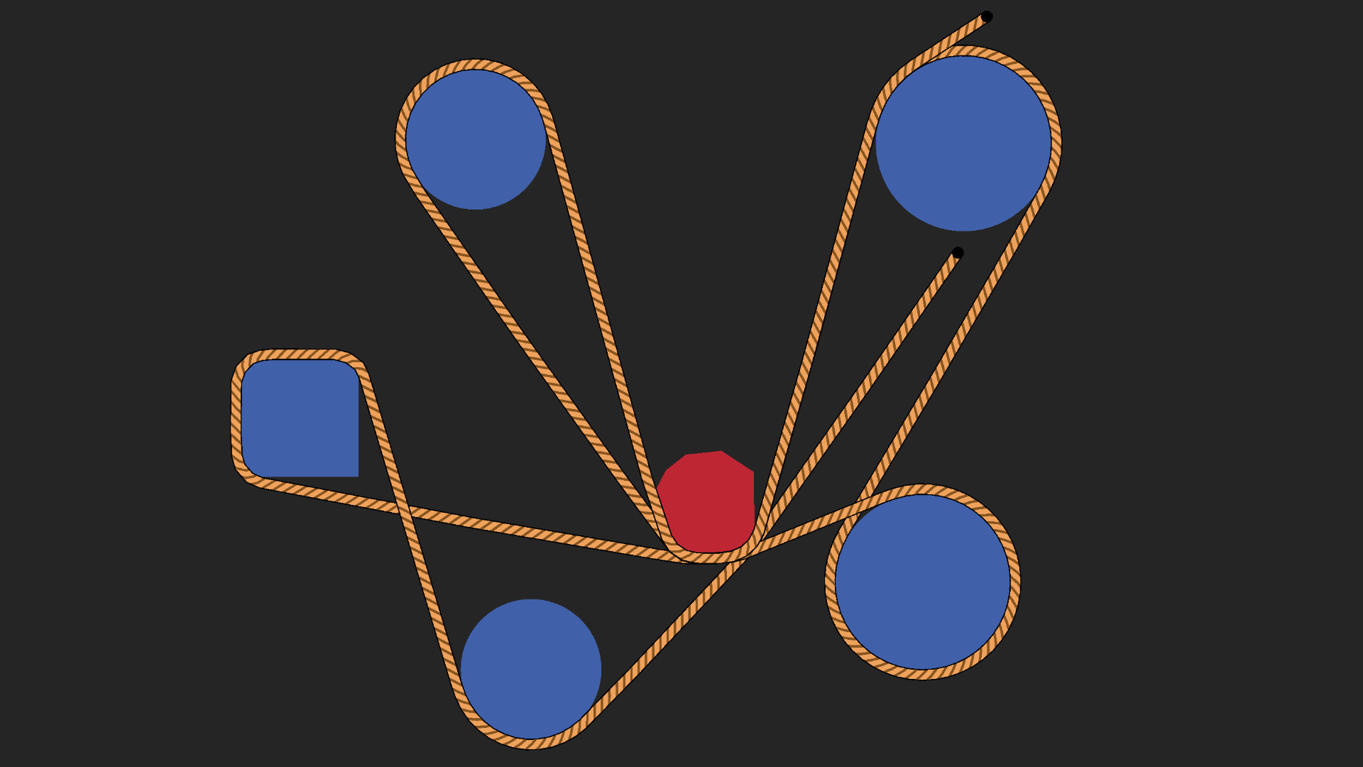 CRope2D playground — ropes, collisions, and physics in action